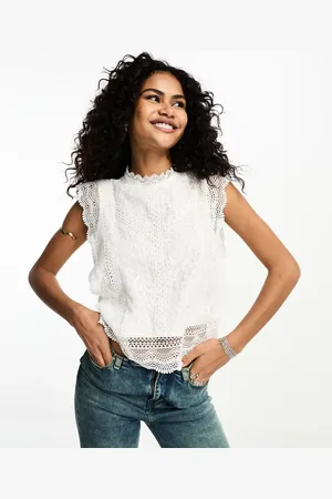 ONLY Lace detail top in