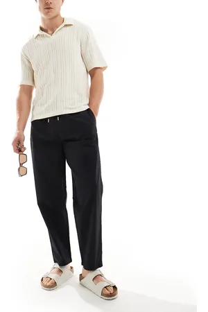 Pull&Bear Linen viscose pants in