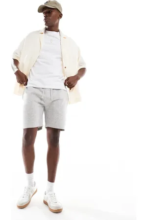 French Connection French Connection drawstring jersey shorts in light heather