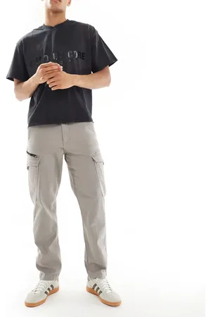 River Island Open hem cargo pants in light