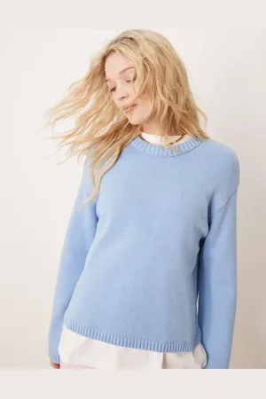 Gina Tricot Cotton blend knit sweater with crew neck in