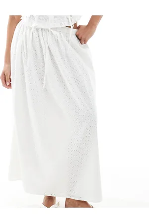 Miss Selfridge Eyelet maxi skirt in