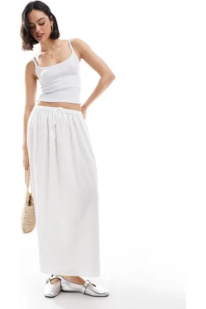 Miss Selfridge Broderie maxi skirt in