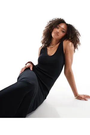 ASOS Sleeveless v-neck ribbed midaxi dress in