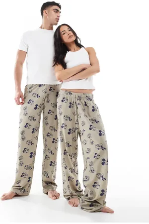 ASOS Disney Mickey & Friends printed lounge bottom in stone
