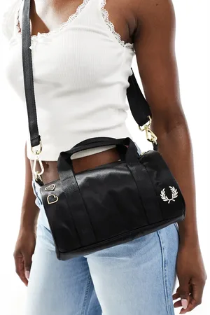 Fred Perry X Amy Winehouse mini satin barrel bag in