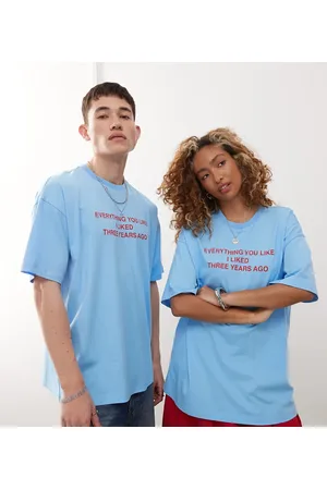 COLLUSION Unisex t-shirt with red slogan print
