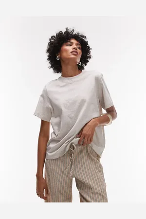 & OTHER STORIES Relaxed short sleeve t-shirt in light heathered beige