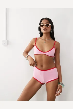 COLLUSION Terrycloth bikini briefs in pink