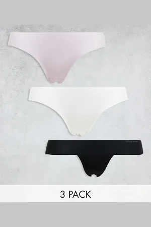 Cotton On Cotton On bikini briefs with lace 3 pack in black white rose
