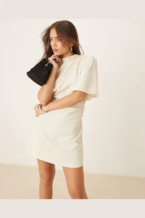 ASOS Flutter sleeve ruched side mini dress in