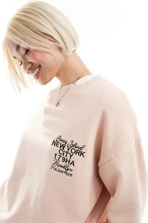 Daisy Street Oversized graphic sweatshirt in washed peach