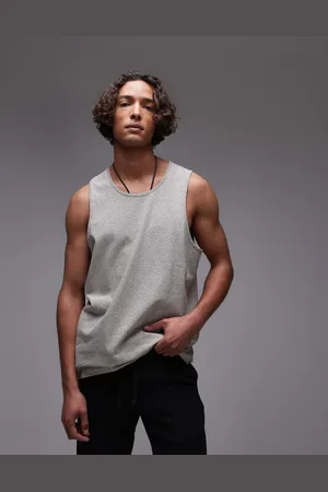 Topman Fine striped tank top in ecru