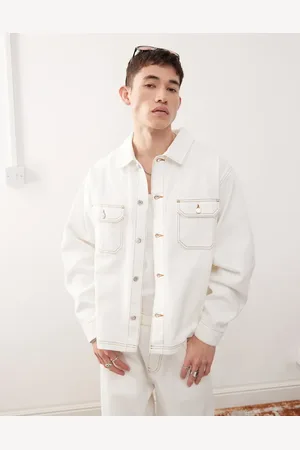 Reclaimed Western denim shirt in ecru with contrast stitch - part of a set