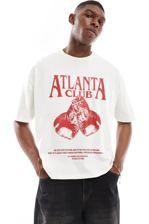 ASOS Oversized T-shirt with sports graphic in off