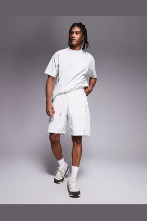 Good For Nothing Seam detail jersey shorts in light -set