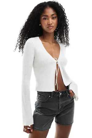 Monki Lightweight cardigan with front tie in