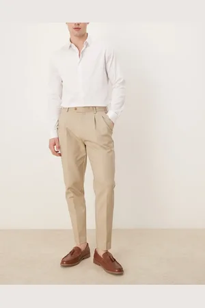 ASOS Smart tapered cotton chino pants in camel