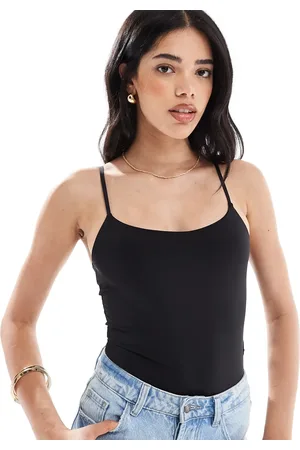 Pull&Bear Polyamide sculpt strappy bodysuit in