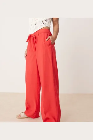 ASOS Petite tailored wide leg pants with tie belt in - part of a set