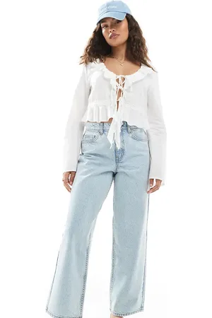 Miss Selfridge Baggy jeans in light bleach wash
