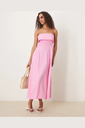 ASOS Fold over bandeau midi dress in