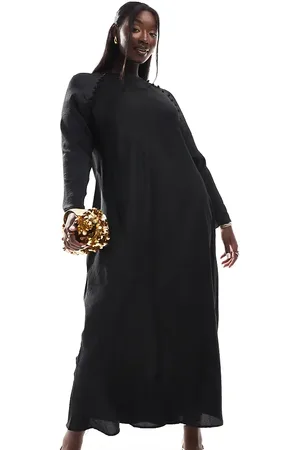 ASOS ASOS DESIGN Curve satin biased maxi dress with button detail in