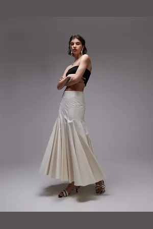 ASOS Dropped waist paneled maxi skirt in ecru
