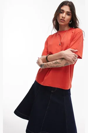 Topshop Premium basic short sleeve tee in rust
