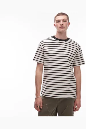 Topman Oversized fit t-shirt in white stripes