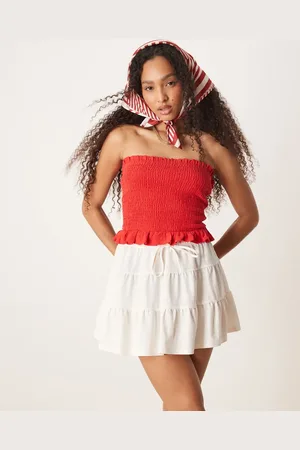 Gina Tricot Mini ruffle flippy skirt in cream