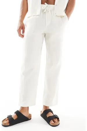 Only & Sons Loose fit cheesecloth pants in cream - part of a set