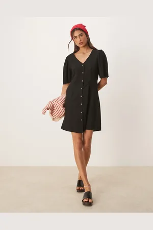 JDY Linen mix mini shirt dress in