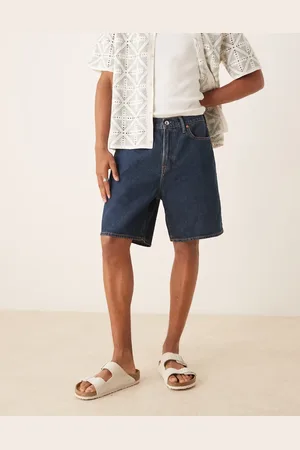 Abercrombie & Fitch Loose denim shorts in indigo