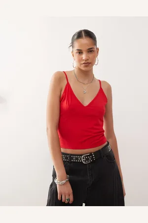 COLLUSION Deep v cami top in