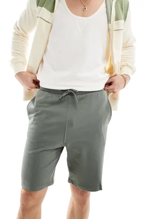 Only & Sons Jersey sweatshirt fabric shorts in sage