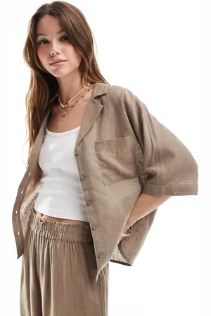 ONLY Linen mix oversized shirt in - part of a set