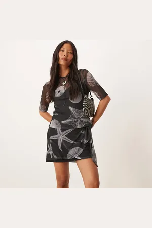 Never Fully Dressed Petite seashell print mesh mini skirt in - part of a set