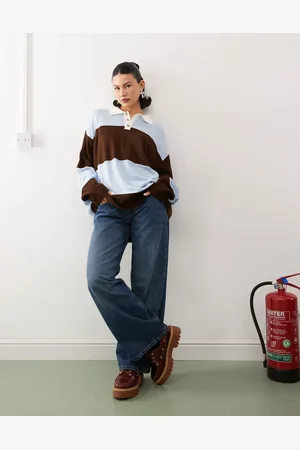 COLLUSION Knitted rugby sweater in