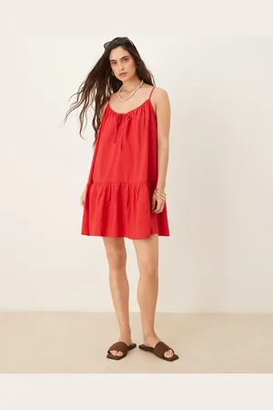 JDY Dropped hem mini dress in