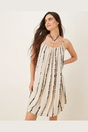 JDY Textured sleeveless mini dress with abstract print in beige