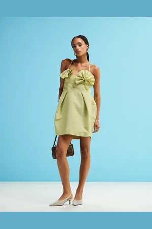 ASOS Structured fan bust mini dress in light