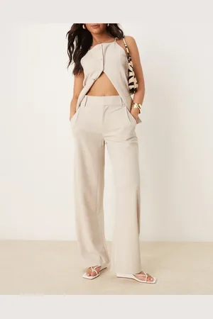 JDY Wide leg tailored pants in stone