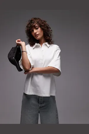 Topshop Oversized rugby top in ecru