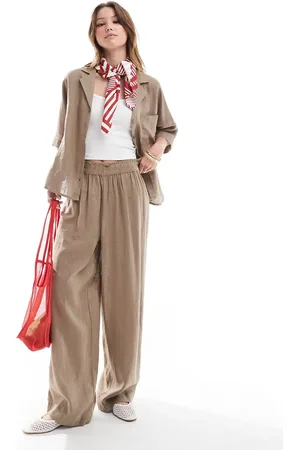 ONLY Linen mix wide leg pants in - part of a set