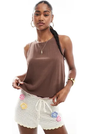 Stradivarius Stradiivarius relaxed rustic tank top in chocolate