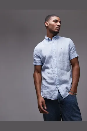 Tommy Hilfiger Linen short sleeve shirt in pale