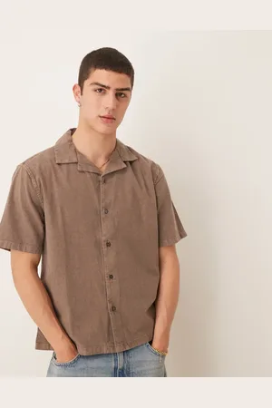 Abercrombie & Fitch Short sleeve linen mix shirt in
