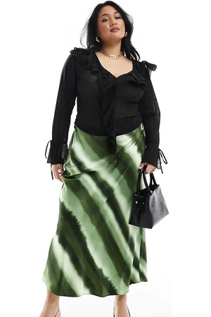 4th & Reckless Exclusive satin ombre stripe maxi skirt in