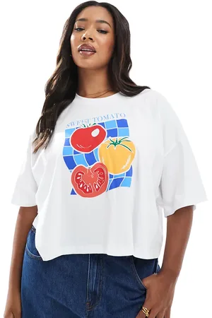 ONLY Tomato cropped t-shirt in